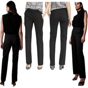 Banana Republic women’s black Wool Logan dress pants trousers fully lined Sz 4S